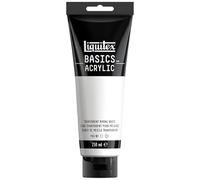 Liquitex 88700243 Basics - Peinture acrylique, peinture artistique monopigmentée, résistante à la lumière, qualité archive, finition satinée, tube de 250 ml - Blanc Transparent Pour Melanges