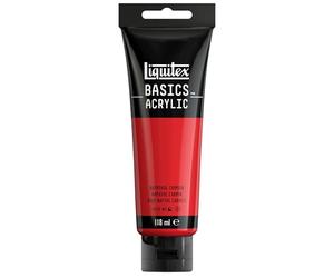 Liquitex 8870043 Basics - Peinture acrylique, peinture artistique monopigmentée, résistante à la lumière, qualité archive, finition satinée, tube de 118 ml - Rouge Naphtol Carmin