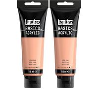 Liquitex 8870046 Basics - Peinture acrylique, peinture artistique monopigmentée, résistante à la lumière, qualité archive, finition satinée, tube de 118 ml - Rose Portrait Clair (Lot de 2)