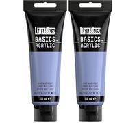 Liquitex 8870052 Basics - Peinture acrylique, peinture artistique monopigmentée, résistante à la lumière, qualité archive, finition satinée, tube de 118 ml - Violet Blue Clair (Lot de 2)