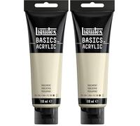 Liquitex 8870058 Basics - Peinture acrylique, peinture artistique monopigmentée, résistante à la lumière, qualité archive, finition satinée, tube de 118 ml - Parchemin (Lot de 2)