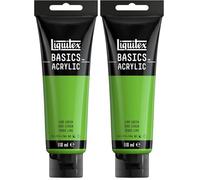 Liquitex 8870063 Basics - Peinture acrylique, peinture artistique monopigmentée, résistante à la lumière, qualité archive, finition satinée, tube de 118 ml - Vert Citron (Lot de 2)