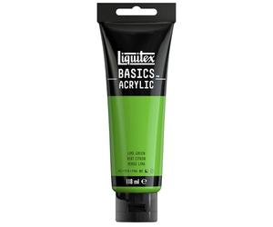 Liquitex 8870063 Basics - Peinture acrylique, peinture artistique monopigmentée, résistante à la lumière, qualité archive, finition satinée, tube de 118 ml - Vert Citron