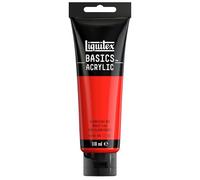 Liquitex 8870072 Basics - Peinture acrylique, peinture artistique monopigmentée, résistante à la lumière, qualité archive, finition satinée, tube de 118 ml - Rouge Fluorescent