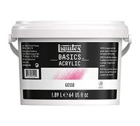Liquitex 8870294 Gesso Basics Acrylique, Apprêt Blanc Mat, Prêt à l’Emploi, Opaque et Couvrant, pour Toile, Papier, Pierre, Bois et Plâtre - Pot de 1,89 L