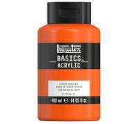 Liquitex 8870317 Basics - peinture acrylique, peinture artistique monopigmentée, résistante à la lumière, qualité archive, finition satinée, pot de 400 ml - Orange De Cadmium Imitation