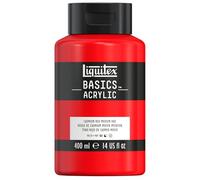 Liquitex 8870319 Basics - peinture acrylique, peinture artistique monopigmentée, résistante à la lumière, qualité archive, finition satinée, pot de 400 ml - Rouge De Cadmium Moyen Imitation