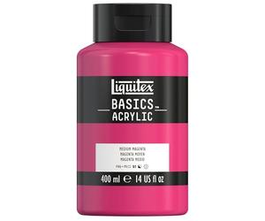 Liquitex 8870321 Basics - peinture acrylique, peinture artistique monopigmentée, résistante à la lumière, qualité archive, finition satinée, pot de 400 ml - Magenta Moyen