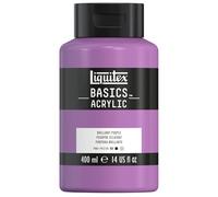 Liquitex 8870322 Basics - peinture acrylique, peinture artistique monopigmentée, résistante à la lumière, qualité archive, finition satinée, pot de 400 ml - Pourpre Eclatant