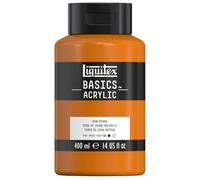 Liquitex 8870331 Basics - peinture acrylique, peinture artistique monopigmentée, résistante à la lumière, qualité archive, finition satinée, pot de 400 ml - Terre De Sienne Naturelle