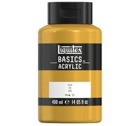Liquitex 8870342 Basics - peinture acrylique, peinture artistique monopigmentée, résistante à la lumière, qualité archive, finition satinée, pot de 400 ml - Or