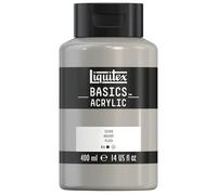 Liquitex 8870343 Basics - peinture acrylique, peinture artistique monopigmentée, résistante à la lumière, qualité archive, finition satinée, pot de 400 ml - Argent