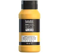 Liquitex 8870383 Basics Fluid - Peinture acrylique à consistance fluide, à séchage rapide, résistante à la lumière, imperméable, à base d'eau, Flacon de 118 ml, Jaune Cadmium Foncé Imitation