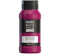 Liquitex 8870393 Basics Fluid - Peinture acrylique à consistance fluide, à séchage rapide, résistante à la lumière, imperméable, à base d'eau, Flacon de 118 ml, Magenta Quinacridone
