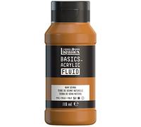 Liquitex 8870407 Basics Fluid - Peinture acrylique à consistance fluide, à séchage rapide, résistante à la lumière, imperméable, à base d'eau, Flacon de 118 ml, Terre de Sienne Naturelle