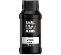 Liquitex 8870417 Basics Fluid - Peinture acrylique à consistance fluide, à séchage rapide, résistante à la lumière, imperméable, à base d'eau, Flacon de 118 ml, Noir de Mars
