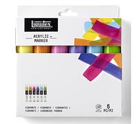 Liquitex 993421 Set 6 Paint Marker Vibrant Pointe Large, Résine Acrylique, 15mm