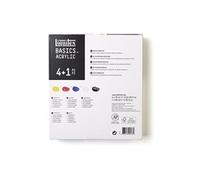 Liquitex Basics - Ensemble de peinture - peinture acrylique - 4 couleurs - rouge primaire, bleu primaire, jaune primaire, noir ivoire - satin - fine