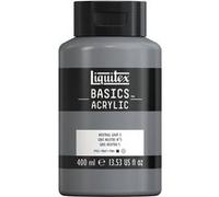 Liquitex 8870334 Basics - peinture acrylique, peinture artistique monopigmentée, résistante à la lumière, qualité archive, finition satinée, pot de 400 ml - Gris Neutre N°5