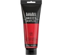 Liquitex 88700216 Basics - Peinture acrylique, peinture artistique monopigmentée, résistante à la lumière, qualité archive, finition satinée, tube de 250 ml - Rouge Cadmium Moyen Imitation
