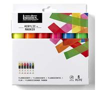 Liquitex Paint Marker 6 Pennarelli Punta Largha Colori Fluo, 6 Pezzi