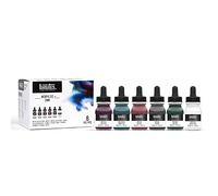 Liquitex Lot de 6 encres acryliques 30 ml Collection couleurs feutrées + blanc