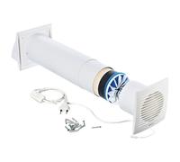 LIRAST 100mm VMC Double Flux Complet avec Câble et Cordon de Serrage - Récupérateur de Chaleur - Ventilation Extracteur dAir Repartiteur de Chaleur