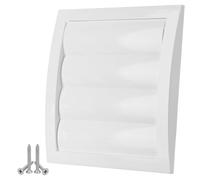 LIRAST 190x190mm / Ø 150mm Blanche Grille de Ventilation en Plastique avec Lamelles Mobiles - Grill D'aération avec Moustiquaire, Blanc.