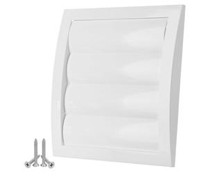 LIRAST 190x190mm / Ø 150mm Blanche Grille de Ventilation en Plastique avec Lamelles Mobiles - Grill D'aération avec Moustiquaire, Blanc.