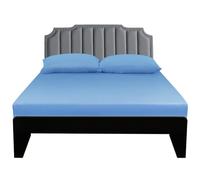 Lirex Drap Housse, 90 x 200 cm 100% Coton 300 Fils/cm² Drap Housse Doux et Respirant, Bleu Ciel