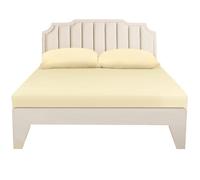 Lirex Drap Housse, 90 x 200 cm 100% Coton 300 Fils/cm² Drap Housse Doux et Respirant, Crème Blanc