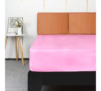 Lirex Drap Housse Satin 135x190cm, pour Matelas Jusqu'à 35 cm, Drap de lit en Satin de Soie Polyester Lisse Respirant, Rose Sakura