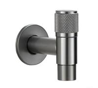 LIRHIQYGF Robinet de Jardin Mural en Acier Inoxydable 304, Robinet d'eau Froide Simple avec clapet Anti-Retour - Conçu pour Une Utilisation extérieure - Finition Grise (Gris)
