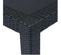 Lisa-Boutique Table de jardin Anthracite 220x90x72 cm Plastique Aspect rotin 84399