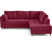 Lisa Design Anna - canapé d'angle droit 5 places convertible en velours texturé , Prune