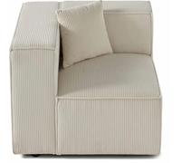 Lisa Design Arty - module d'assise gauche - en velours côtelé , Beige