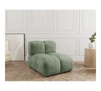 Grace - module d'assise en velours texturé - Vert sauge