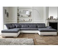 Lisa design Vermont canapé panoramique d'angle gauche - Blanc