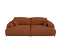 Lisa Design - Canapé Double Méridienne Garance en Velours Côtelé - Sofa Terracotta 3 Places - Salon
