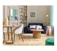 Lisa design canapé droit 2 places - Bleu marine