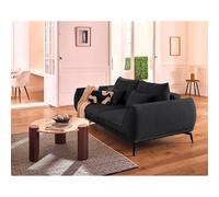 Lisa design – Canapé droit 2 places Arica en tissu texturé – Noir