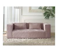 Lisa design Canapé droit 2 places velours - Rose