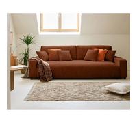 Lisa design Canapé droit 3 places convertible - Terracotta