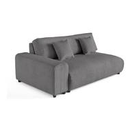 Garance - module d'assise 3 places avec accoudoir gauche - en velours côtelé - Gris foncé