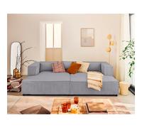 Lisa design Canapé droit 3 places - Gris clair