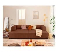 Lisa design canapé droit 3 places Stella - Terracotta