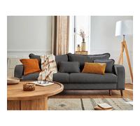 Lisa design canapé droit Albane convertible velours côtelé - gris foncé