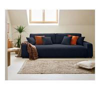 Lisa design Canapé droit convertible - Bleu marine