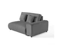 Lisa design canapé modulable 2 places droit - Gris foncé