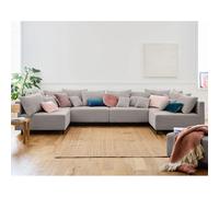 Lisa design Canapé modulable 6 places - Gris clair